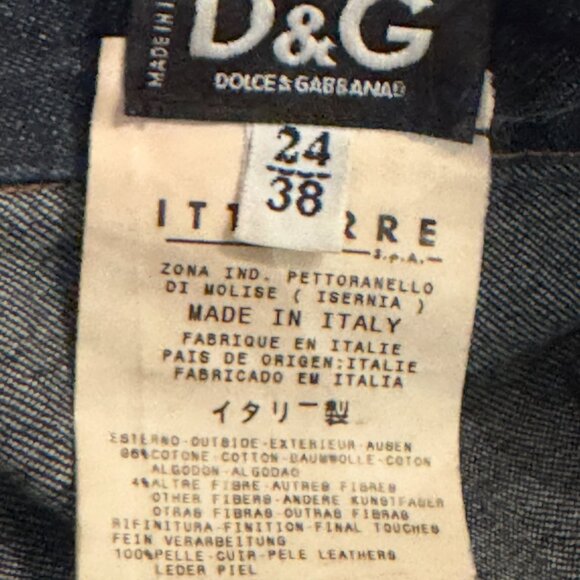 Rare❣️ Vintage Dolce & Gabbana Denim Pencil Skirt with Logo Buckle - Picture 5 of 5